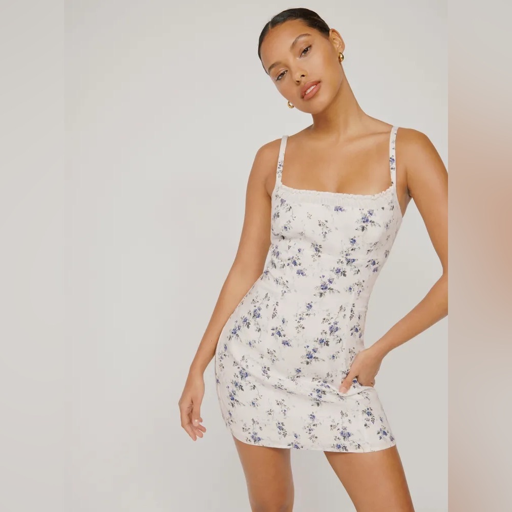 Reformation Aperol Linen Dress in Madeline print